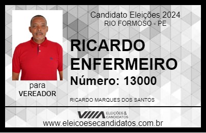 Candidato RICARDO ENFERMEIRO 2024 - RIO FORMOSO - Eleições