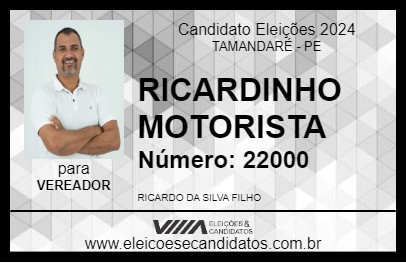 Candidato RICARDINHO MOTORISTA 2024 - TAMANDARÉ - Eleições