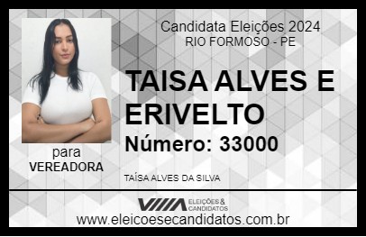 Candidato TAISA ALVES 2024 - RIO FORMOSO - Eleições