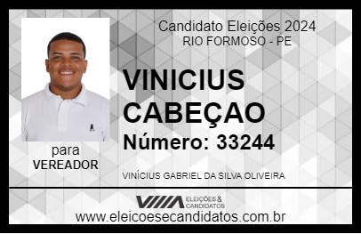 Candidato VINICIUS CABEÇAO 2024 - RIO FORMOSO - Eleições