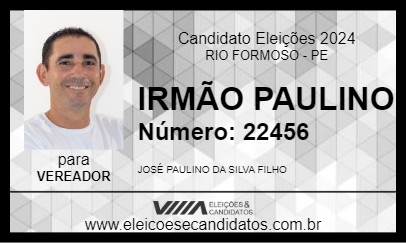 Candidato IRMÃO PAULINO 2024 - RIO FORMOSO - Eleições