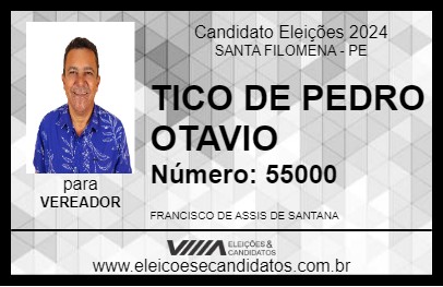 Candidato TICO DE PEDRO OTAVIO 2024 - SANTA FILOMENA - Eleições