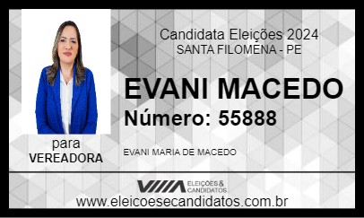 Candidato EVANI MACEDO 2024 - SANTA FILOMENA - Eleições