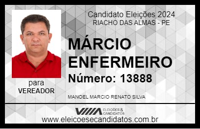 Candidato MÁRCIO ENFERMEIRO 2024 - RIACHO DAS ALMAS - Eleições