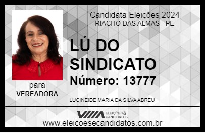 Candidato LÚ DO SINDICATO 2024 - RIACHO DAS ALMAS - Eleições