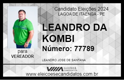 Candidato LEANDRO DA KOMBI 2024 - LAGOA DE ITAENGA - Eleições