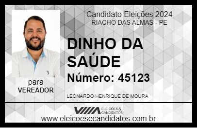 Candidato DINHO DA SAÚDE 2024 - RIACHO DAS ALMAS - Eleições