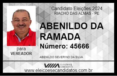 Candidato ABENILDO DA RAMADA 2024 - RIACHO DAS ALMAS - Eleições