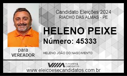 Candidato HELENO PEIXE 2024 - RIACHO DAS ALMAS - Eleições