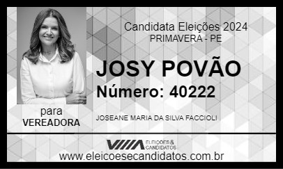 Candidato JOSY POVÃO 2024 - PRIMAVERA - Eleições