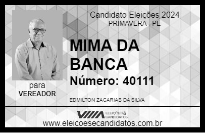 Candidato MIMA DA BANCA 2024 - PRIMAVERA - Eleições