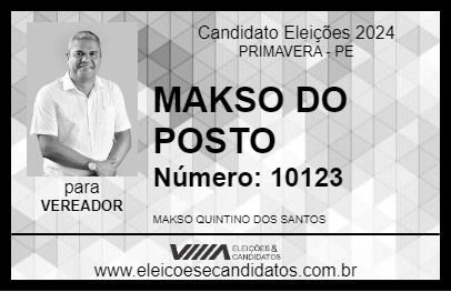 Candidato MAKSO DO POSTO 2024 - PRIMAVERA - Eleições