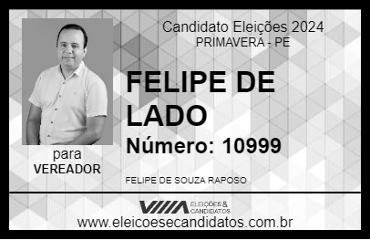 Candidato FELIPE DE LADO 2024 - PRIMAVERA - Eleições