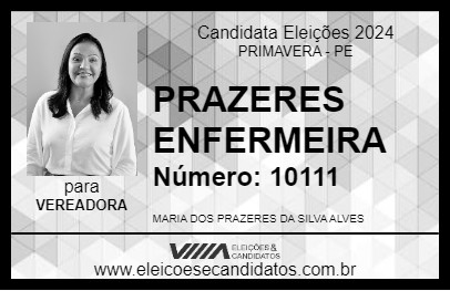 Candidato PRAZERES ENFERMEIRA 2024 - PRIMAVERA - Eleições