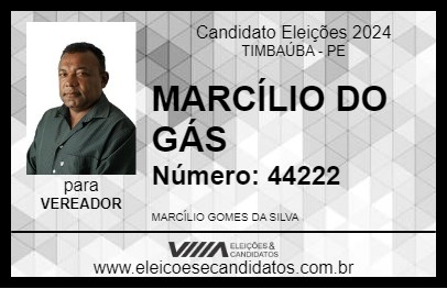 Candidato MARCÍLIO DO GÁS 2024 - TIMBAÚBA - Eleições