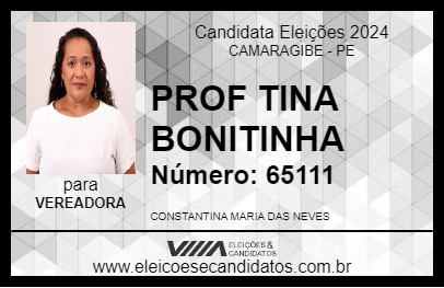 Candidato PROF TINA BONITINHA 2024 - CAMARAGIBE - Eleições