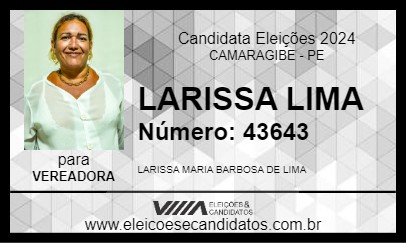 Candidato LARISSA LIMA 2024 - CAMARAGIBE - Eleições