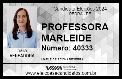 Candidato PROFESSORA MARLEIDE 2024 - PEDRA - Eleições