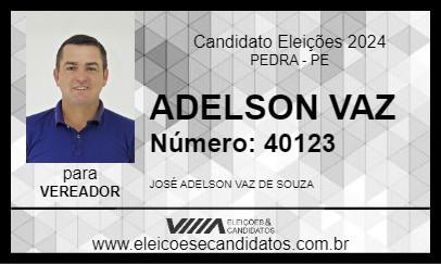 Candidato ADELSON VAZ 2024 - PEDRA - Eleições