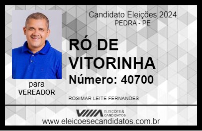 Candidato RÓ DE VITORINHA 2024 - PEDRA - Eleições