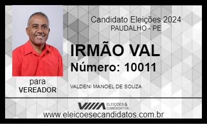 Candidato IRMÃO VAL 2024 - PAUDALHO - Eleições