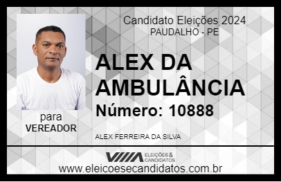 Candidato ALEX DA AMBULÂNCIA 2024 - PAUDALHO - Eleições