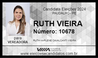 Candidato RUTH VIEIRA 2024 - PAUDALHO - Eleições