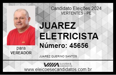 Candidato JUAREZ ELETRICISTA 2024 - VERTENTES - Eleições