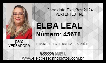 Candidato ELBA LEAL 2024 - VERTENTES - Eleições