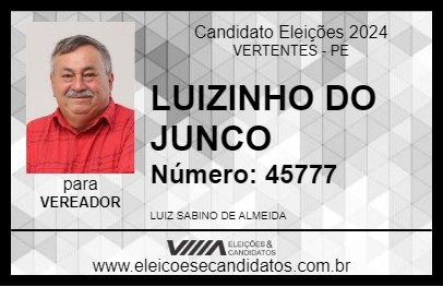 Candidato LUIZINHO DO JUNCO 2024 - VERTENTES - Eleições