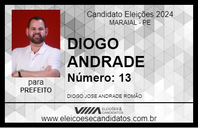 Candidato DIOGO ANDRADE 2024 - MARAIAL - Eleições