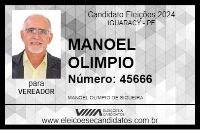 Candidato MANOEL OLIMPIO 2024 - IGUARACY - Eleições