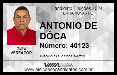 Candidato ANTONIO DE DÔCA 2024 - TERRA NOVA - Eleições