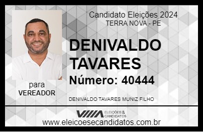 Candidato DENIVALDO TAVARES 2024 - TERRA NOVA - Eleições