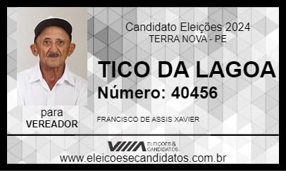 Candidato TICO DA LAGOA 2024 - TERRA NOVA - Eleições