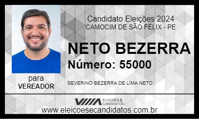 Candidato NETO BEZERRA 2024 - CAMOCIM DE SÃO FÉLIX - Eleições