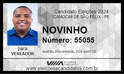 Candidato NOVINHO 2024 - CAMOCIM DE SÃO FÉLIX - Eleições