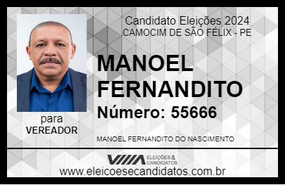 Candidato MANOEL FERNANDITO 2024 - CAMOCIM DE SÃO FÉLIX - Eleições