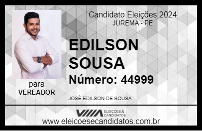 Candidato EDILSON SOUSA 2024 - JUREMA - Eleições