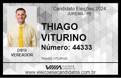 Candidato THIAGO VITURINO 2024 - JUREMA - Eleições