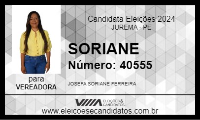 Candidato SORIANE 2024 - JUREMA - Eleições