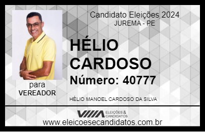 Candidato HÉLIO CARDOSO 2024 - JUREMA - Eleições