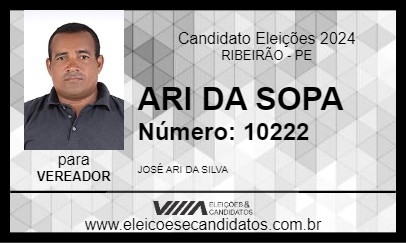 Candidato ARI DA SOPA 2024 - RIBEIRÃO - Eleições