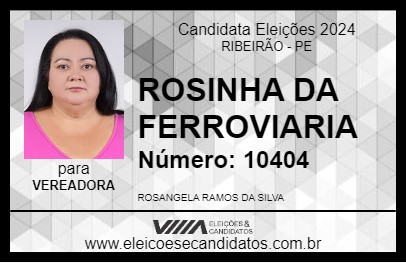 Candidato ROSINHA DA FERROVIARIA 2024 - RIBEIRÃO - Eleições