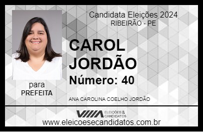 Candidato CAROL JORDÃO 2024 - RIBEIRÃO - Eleições