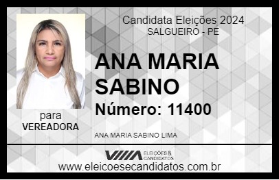 Candidato ANA MARIA SABINO 2024 - SALGUEIRO - Eleições