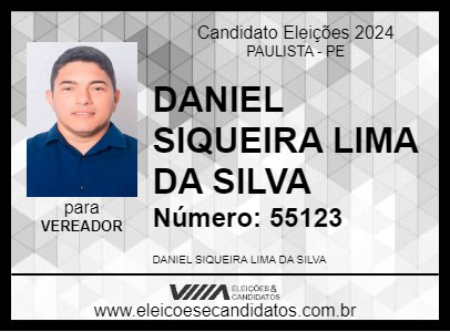 Candidato DANIEL SIQUEIRA LIMA DA SILVA 2024 - PAULISTA - Eleições