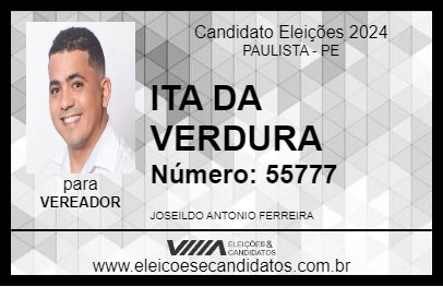 Candidato ITA DA VERDURA 2024 - PAULISTA - Eleições