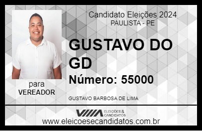 Candidato GUSTAVO DO GD 2024 - PAULISTA - Eleições