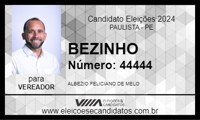 Candidato BEZINHO 2024 - PAULISTA - Eleições